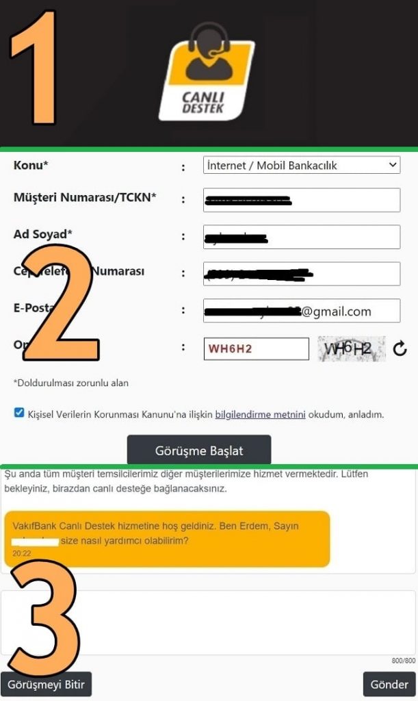 Vakıfbank müşteri hizmetlerine direk bağlanma 2023 canlı destek infografik