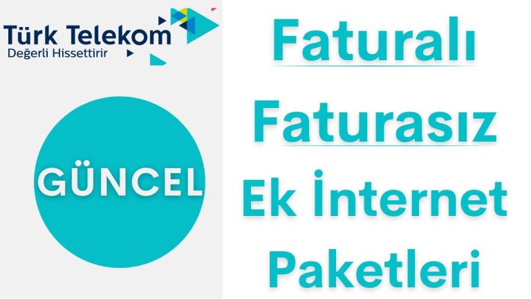 Türk Telekom Mobil Ek İnternet Paketleri 2023 (Faturalı/Faturasız)